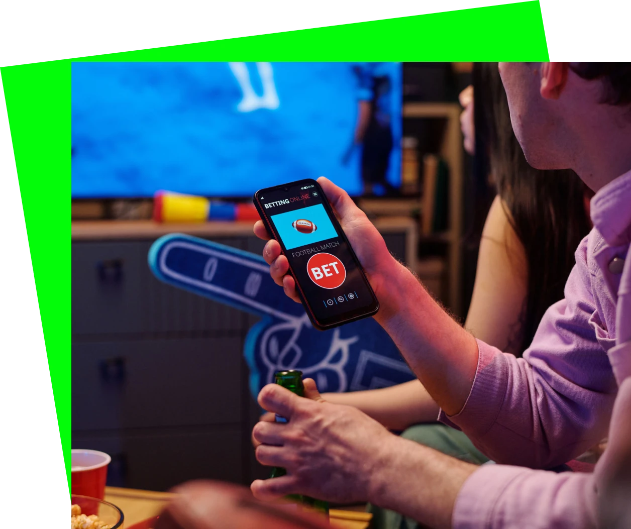 Smartphone displaying betting application